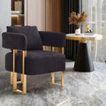 Ts Teddy Velvet Upholstered Metal Foot Sofa Black Gold Teddy 1 Seat