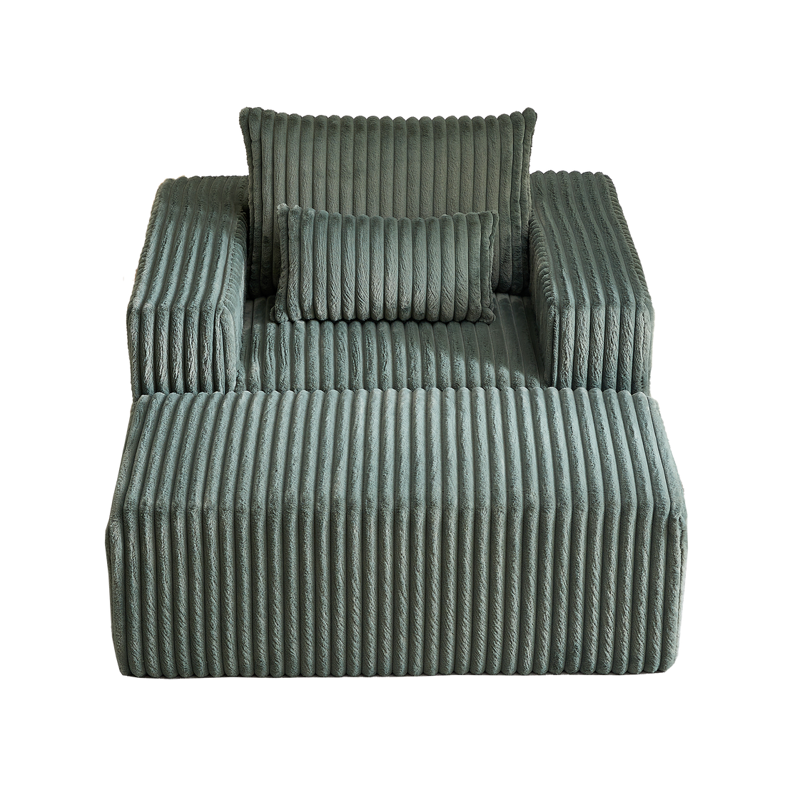 62.5 Inch Corduroy Sponge Sofa Lounge Chair With Removable Footrest,No Assembly Required,Fluffy Modern Sleeper Chair For Indoor Living Room Bedroom Army Green Foam Corduroy 1 Seat
