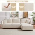 Multi Module Combination Style Sofa For Living Room, Bedroom And Other Lounge Spaces, Modern Minimalist Corduroy Combination Sofa With 2 Comfort Cushions With Usb & C Charging Ports,Beige,Two Sets Beige Foam Fabric 8 Seat