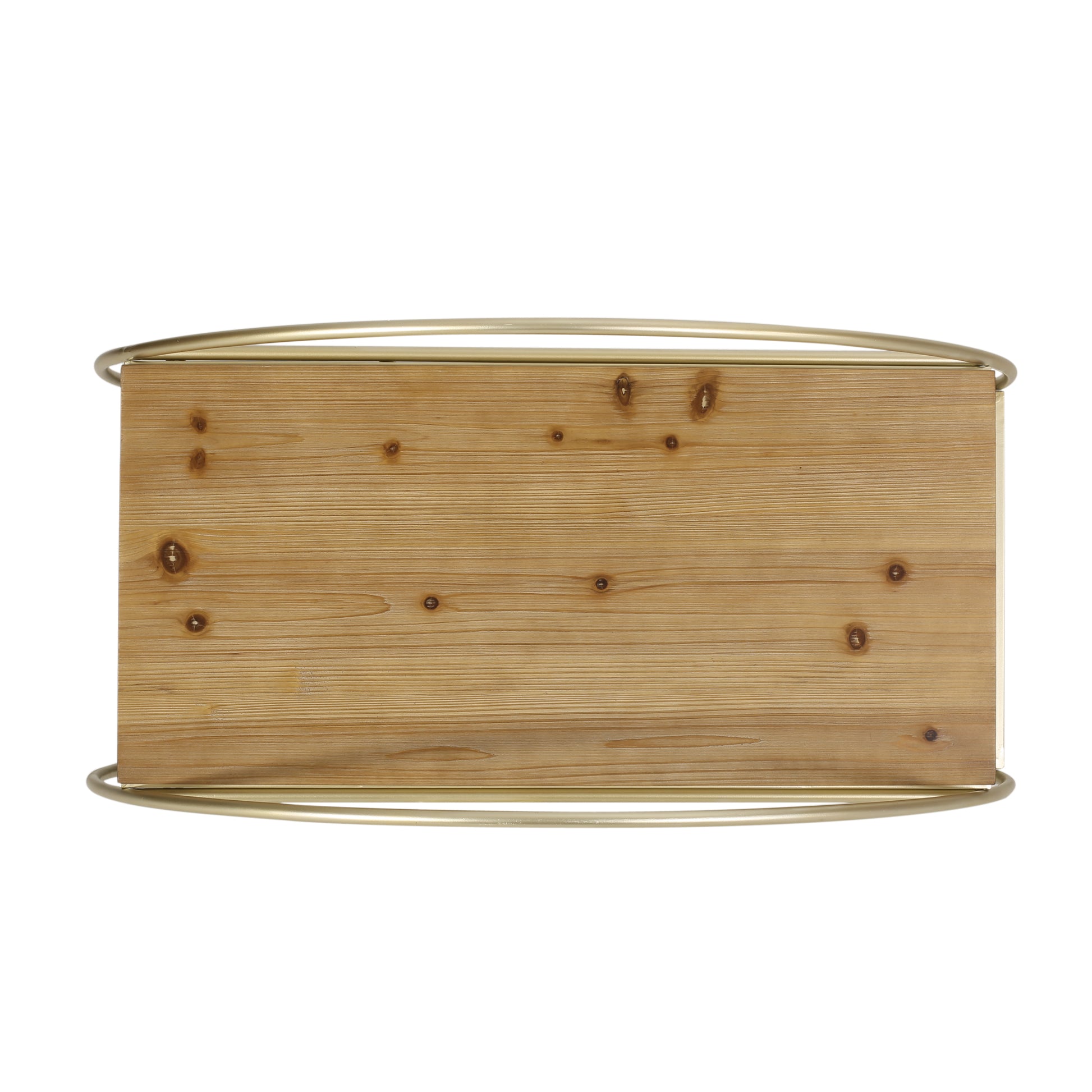 Round Shelf Gold Wood Glass