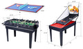 5 In 1 Multi Game Table Billiards, Push Hockey, Foosball, Ping Pong, And Basketball Black Red Black Mdf Steel