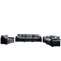 3 Piece Comfortable Oversized Sectional Sofa, One Single Sofa And One 2 Seater Sofa And One 3 Seater Sofa ,Grey Corduroy Deep Seat Sofa Grey Corduroy 6 Seat