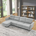 Modern Sofa 3 Seat Couch With Stainless Steel Trim And Metal Legs For Living Room,Gray Gray Foam 3 Seat
