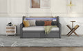 Twin Size Daybed With Storage Drawers, Upholstered Daybed With Charging Station And Led Lights, Gray Old Item W1580S00023 Twin Gray Linen