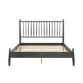 Mid Century Modern Design Full Platform Bed 1Pc Gray Finish Wooden Bedroom Furniture Vertical Slats Headboard, Bed In A Box Box Spring Not Required Full Gray Wood Bedroom Mid Century Modern Slat Beds Wood