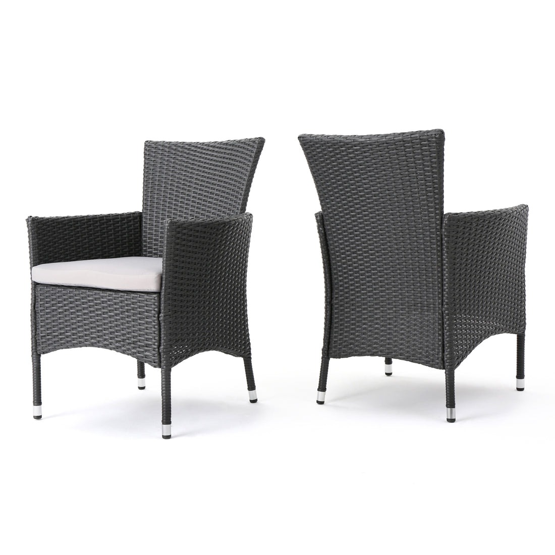 Malta Dining Chair Set Of 2 Grey Wicker