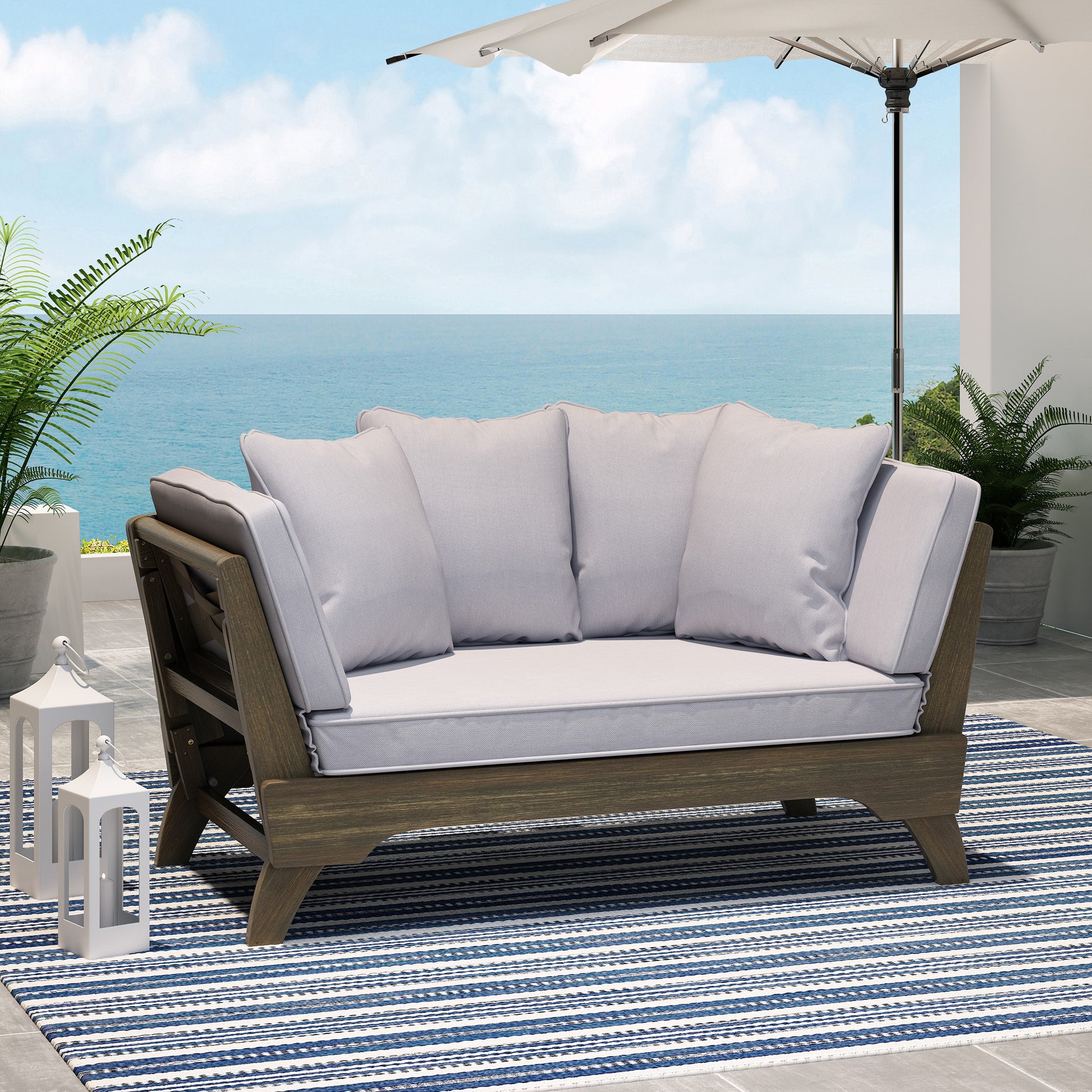Serene Daybed Grey Fabric