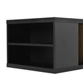 47.2'' 57''W Extendable Coffee Table With 2 Storage Drawers, Dual Tone Wood Center Table With Extendable Sliding Tabletop, Multi Functional Hidden Storage Sofa Table For Living Room, Black Black Primary Living Space Drawers Rectangular Particle Board Mdf