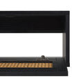 Modern Rattan Door Floating Tv Stand For Tvs Up To 65 Inches Black Black 60 69 Inches Mdf