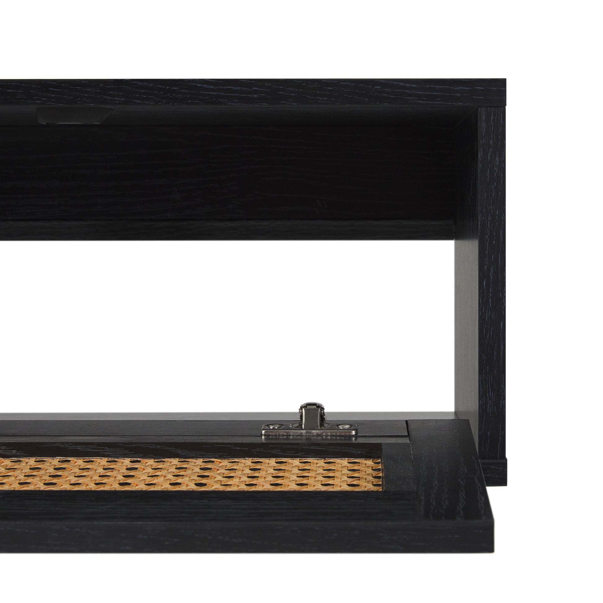 Modern Rattan Door Floating Tv Stand For Tvs Up To 65 Inches Black Black 60 69 Inches Mdf