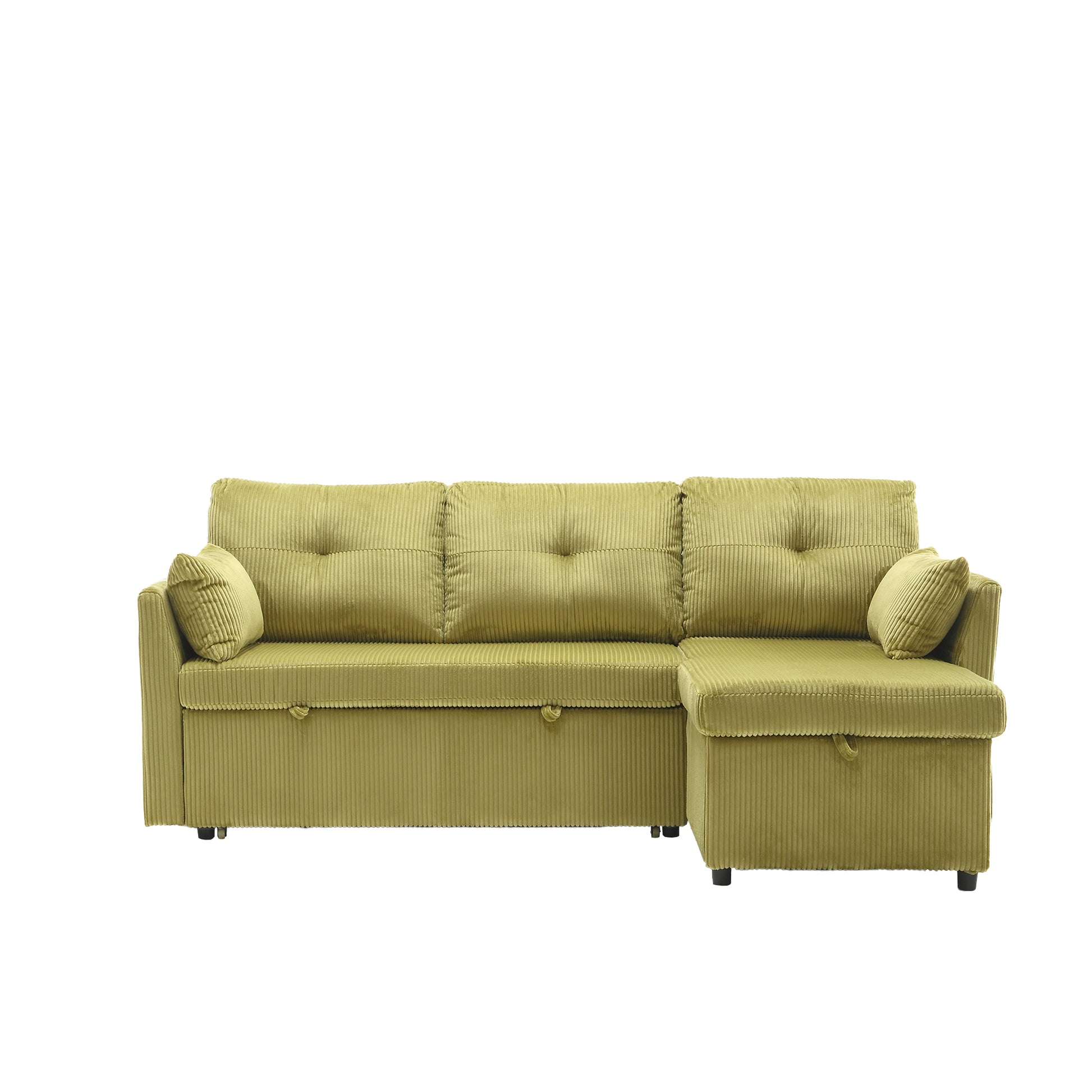United We Win Furniture, Modular L Shaped Sofa, Modular Long Sofa With Reversible Chaise Lounge, Sofa Bed, Sleeper Sofa, Modular Sofa Combination With Storage Seats. Olive Velvet 3 Seat