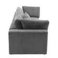 105'' 3 Seater Sofa With Removable Back Cushions And 5 Pillowsfor Living Room, Apartment, Spacious Space Gray Polyester 3 Seat