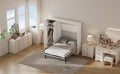 Full Size Murphy Bed With Lockers And Wardrobes, White Box Spring Not Required Full White Murphy Solid Wood Mdf