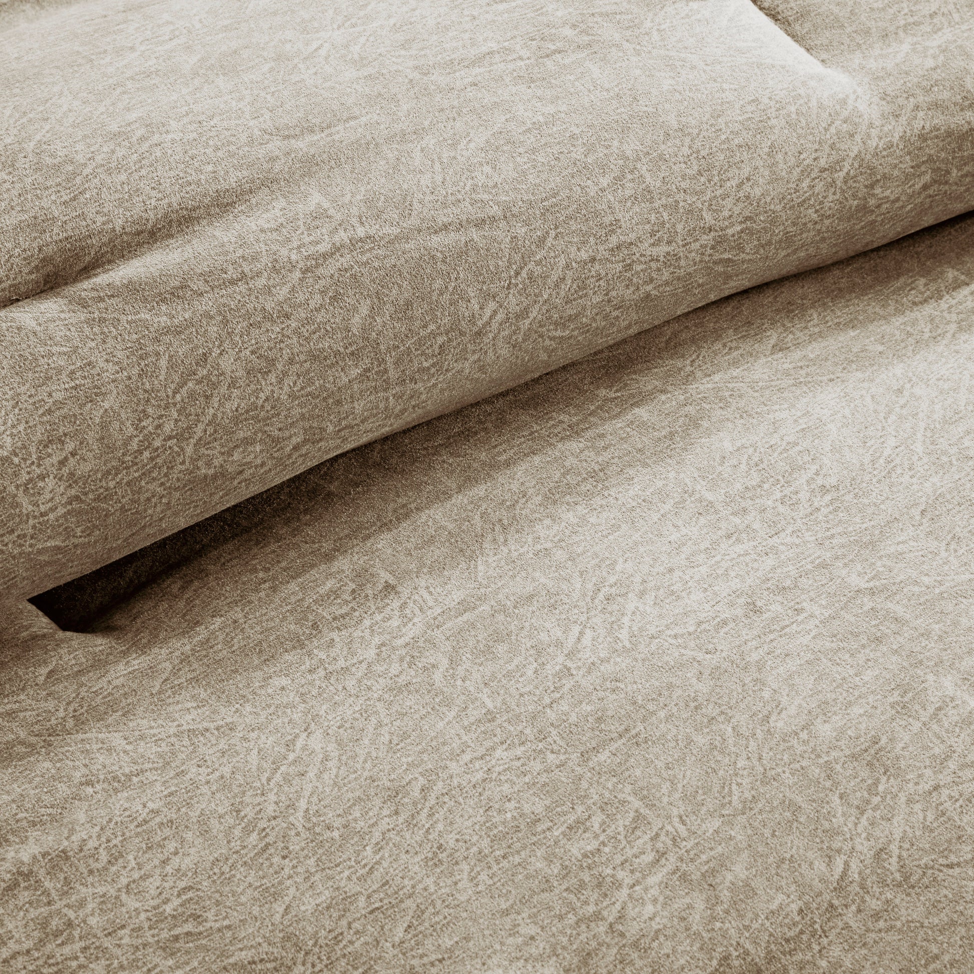 7 Piece Faux Suede Comforter Set Tan Cal King California King Tan Polyester