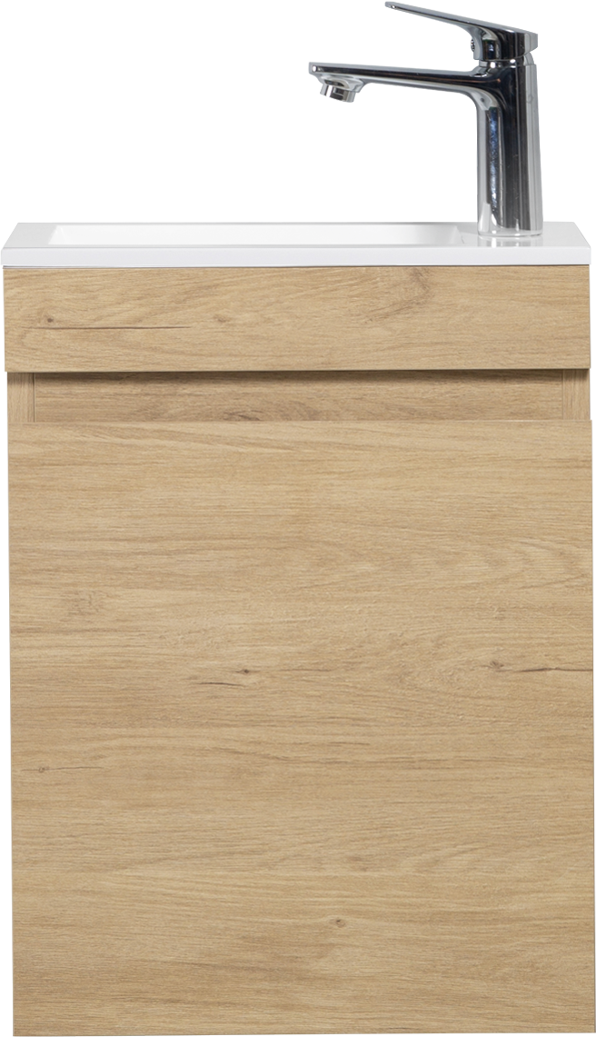 16" Floating Bathroom Vanity With Sink, Wall Mounted Small Bathroom Storage Vanity Cabinet With Resin Top Basin And Soft Close Doors, Natural Oak 24V11 16No Oak Plywood