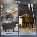 Outsunny 2 In 1 Fire Pit, Bbq Grill, 33