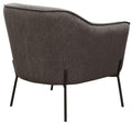 Polyester Upholstered Accent Chair With Splayed Metal Legs And Slope Armrests, Gray Grey Black Fabric Metal