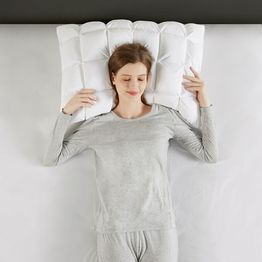 Overfilled Pillow Protector Single Piece Standard Size White Polyester