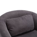 Coolmore Living Room Accent Barrel Chair, Century Modern Style Decorative Chair, Armchair For Living Room With Thick Cushions And Pillows, Comfy Single Sofa Chair, Chair With Wooden Legs,Dark Grey Dark Gray Corduroy