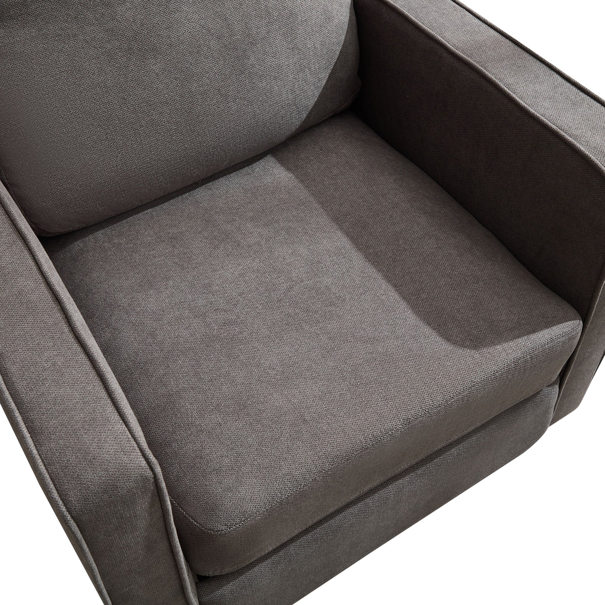 Mid Century Accent Chair ,Modern Linen Fabric Armchair For Living Room,Double Side Pockets, Comfortable And Padded Reading Feature Sofa Chair, Suitable For Bedrooms, Living Rooms, And Offices Dark Grey Linen