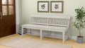 Haidel White Dining Bench White Solid Wood
