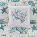 6 Piece Cotton Sateen Quilt Set With Throw Pillows Aqua King Cal King King Aqua Cotton