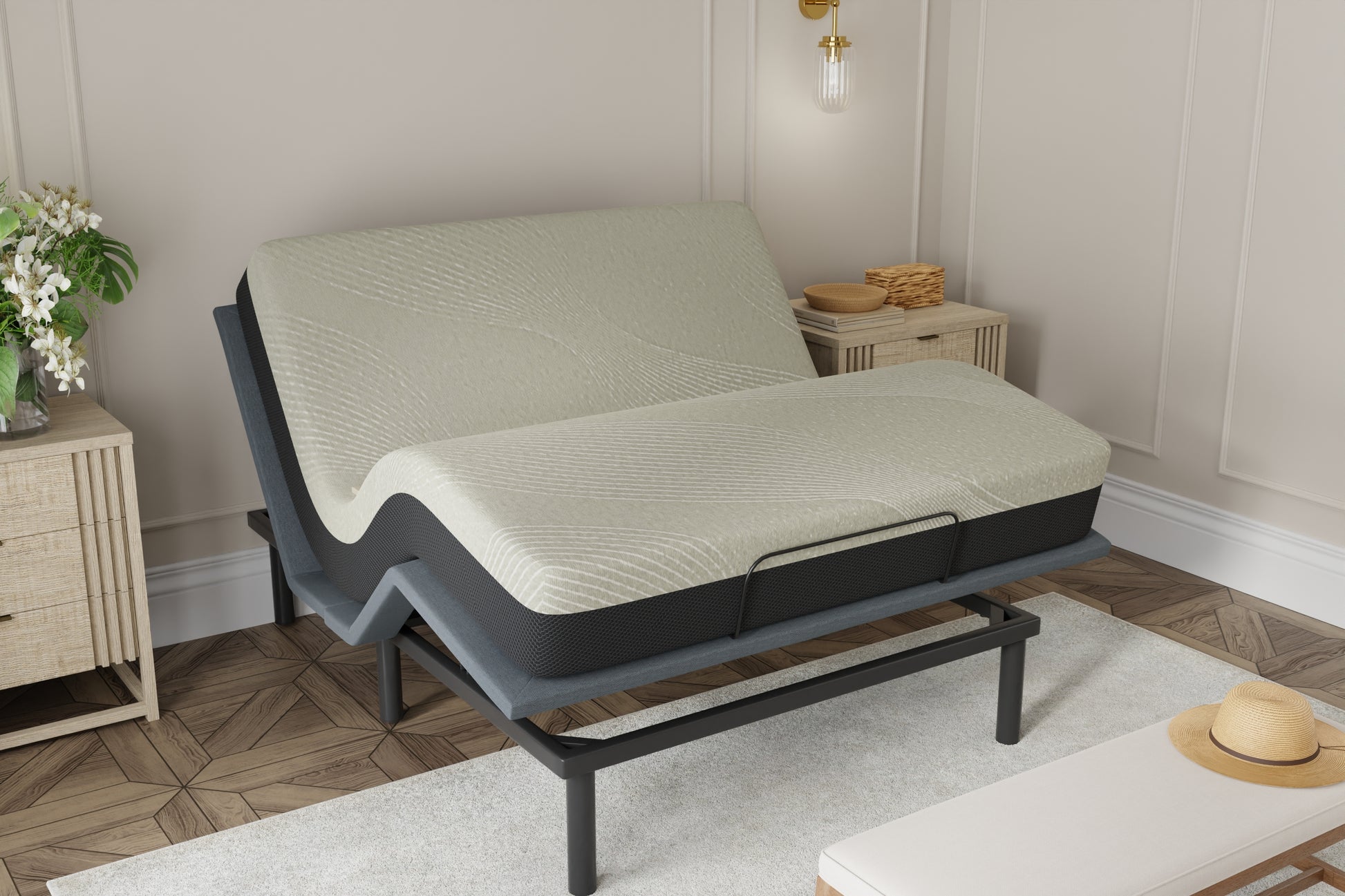 Gel Comfort 8" Queen Firm Mattress Black Gray Foam Queen