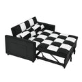 Modern Velvet Seat Sofa Couch Pull Out Bed,3 In One Convertible For Living Room Sofa Bed,Black White Black White Velvet Primary Living Space Cushion Back Medium Soft Medium Duty American Design Pillow Top Arms Foam Velvet 2 Seat