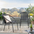 Java Chair Set Of 2 Black Pe Rattan Iron