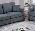 Classic Living Room 2Pc Sofa Set Dark Gray Corduroy Sofa Loveseat W Pillows Square Arms Plush Couch Dark Gray Primary Living Space Cushion Back Classic,Contemporary,Modern Rubberwood Rolled Arms Corduroy 4 Seat