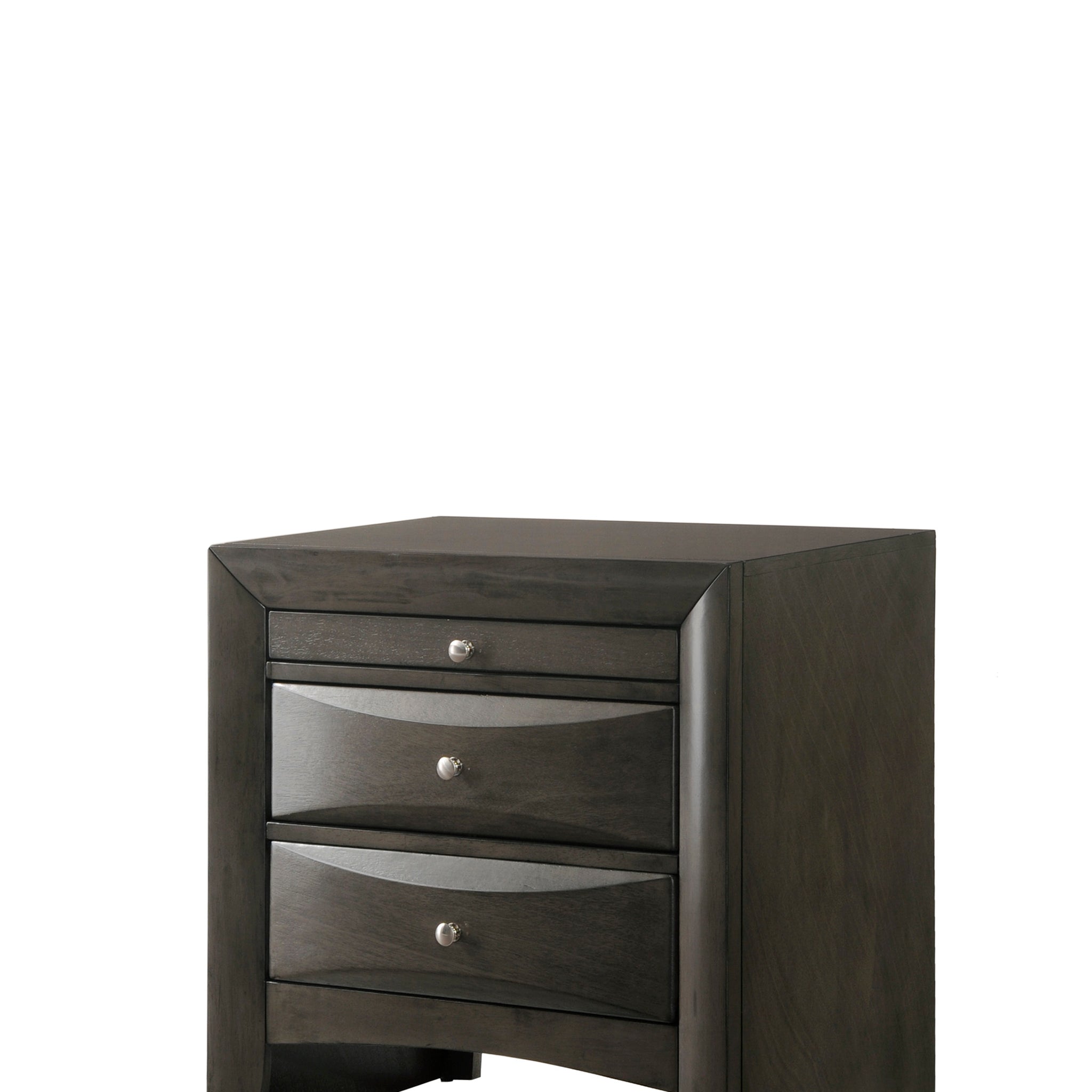 Emily Nightstand Gray Dark Gray Wood