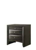 Emily Nightstand Gray Dark Gray Wood