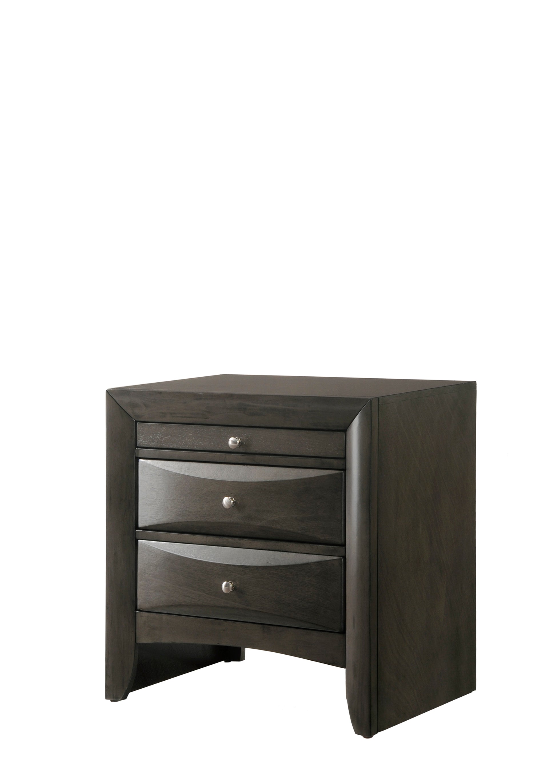 Emily Nightstand Gray Dark Gray Wood