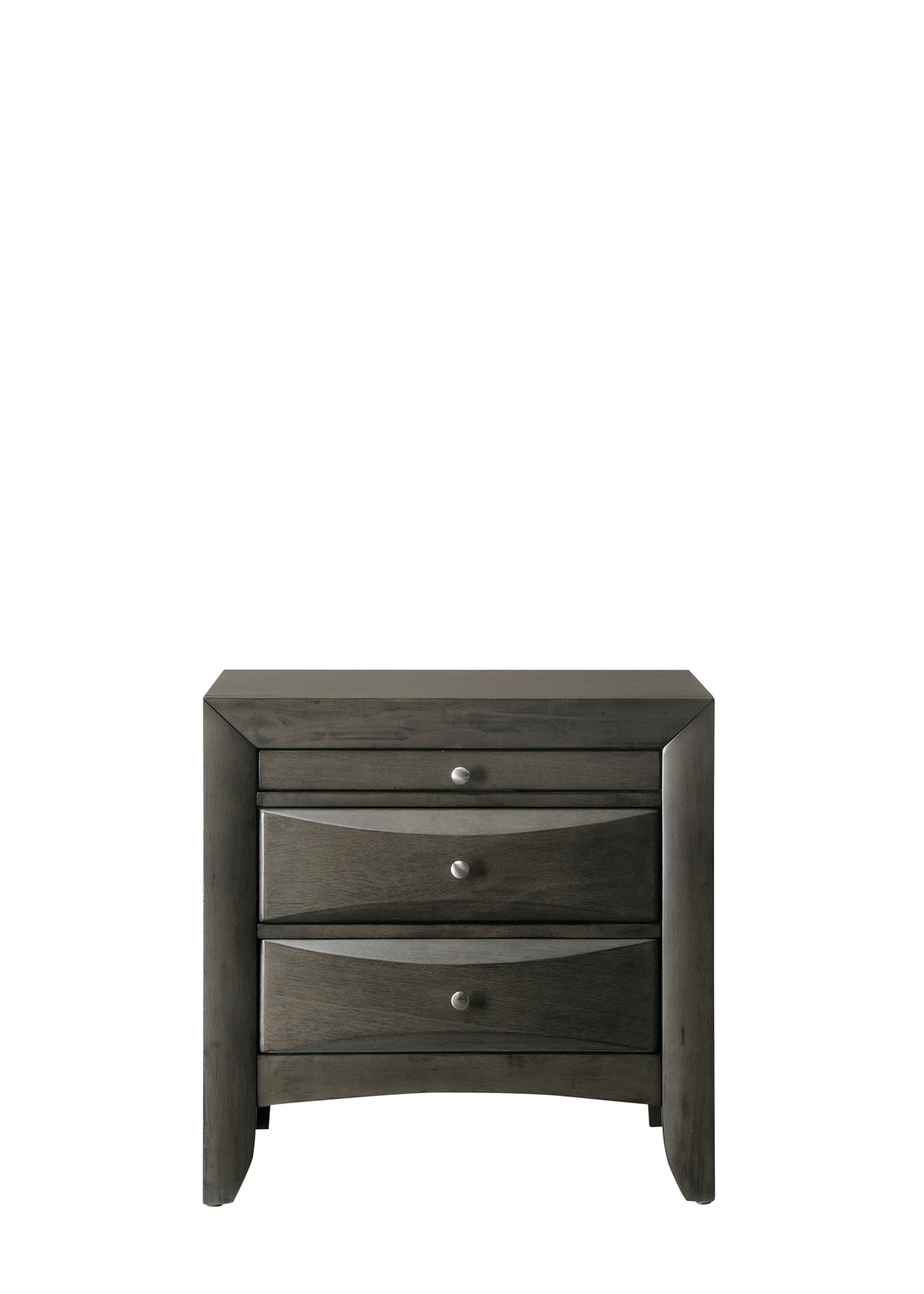 Emily Nightstand Gray Dark Gray Wood