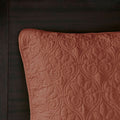 3 Piece Reversible Quilt Set Clay Red King Cal King Red Polyester