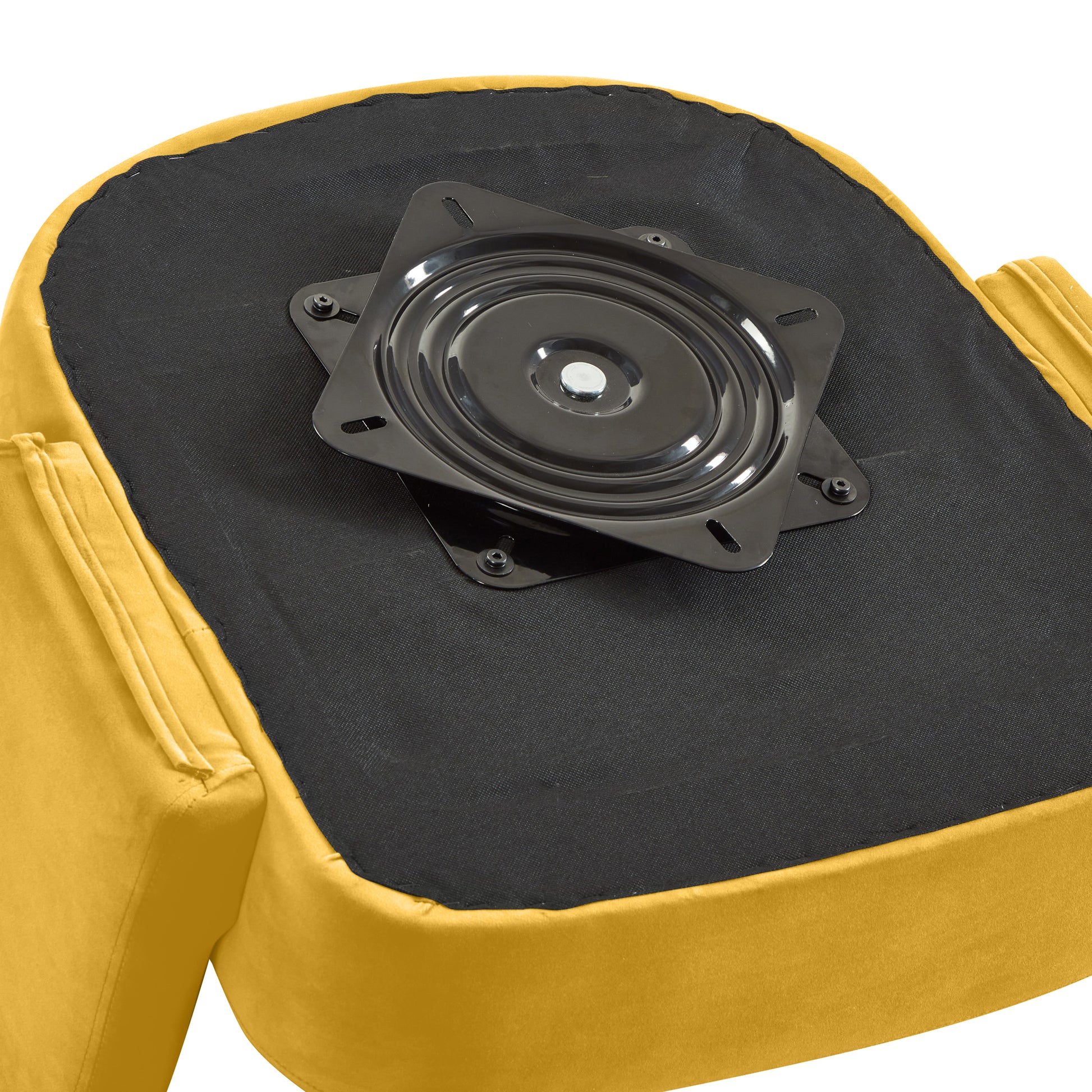 Modern Swivel Barrel Chair, Upholstered Velvet Round Accent Chairs,360 Degree Comfy Swivel Chair With Open Backrest, Single Chair Armchair For Living Room Bedroom, Homerest, Yellow Yellow Primary Living Space American Design,Contemporary,Luxury,Mid