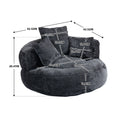 Coolmore Lazy Sofa Durable Comfort Lounger High Back Bean Bag Chair Couch With Three Pillows For Adults And Kids, Indoor & Outdoor, Single Gaming Sofa Chair For Bedroom,Office Black Chenille Black Foam Chenille 1 Seat