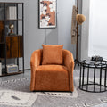 Mid Century Modern Accent Chair With Wood Frame, Upholstered,Swivel Chairs For Living Room Chairs With Waist Cushion, Reading Armchair For Bedroom Sunroom Brown Modern Foam Velvet