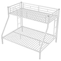 Twin Xl Over Queen Metal Bunk Bed With Ladder And Guardrails, White Box Spring Not Required Twin Xl White Metal Metal