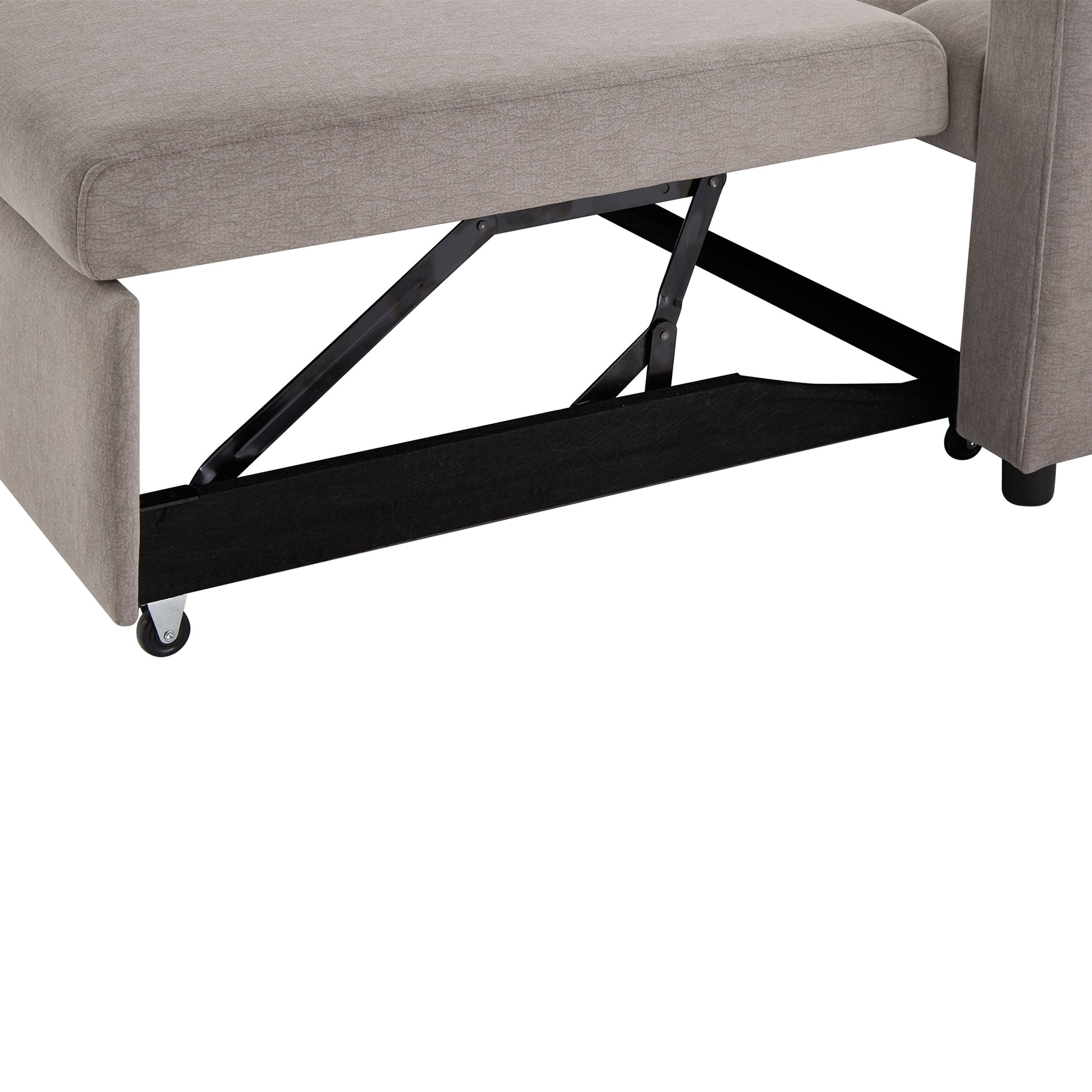 55.9" Convertible Sofa Bed Loveseat Sofa With Three Usb Ports, Two Side Pockets, Two Cup Holders And 360 Swivel Phone Holder For Living Room, Light Grey Light Grey Foam Polyester