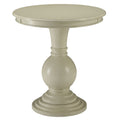 Antique White Accent Table With Pedestal Base Antique White Primary Living Space Farmhouse,Modern Round Wood Pedestal