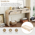 Unique Retro Console Table With Open Style, Two Top Drawers For Entrance, Dinning Room, Living Room Natural Wood Wash Natural Wood Wash Mdf