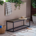 Jeco Industrial Wood And Metal Bench Grey Acacia Wood