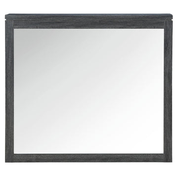 Aya Dark Grey Mirror Dark Gray Solid Wood Mdf