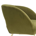 Coolmore Upholstered Tufted Living Room Chair Textured Linen Fabric Accent Chair With Metal Stand Olive Velvet