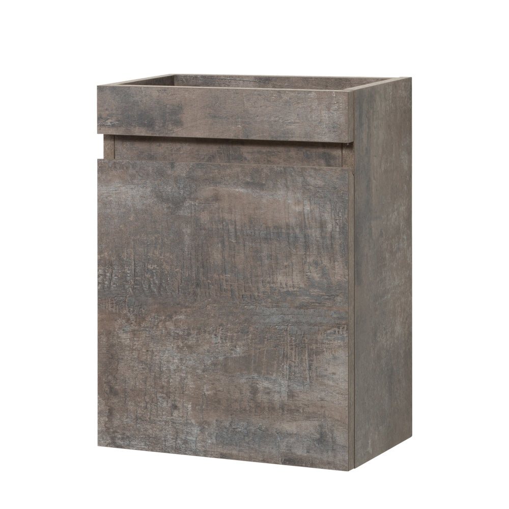 16" Floating Bathroom Vanity With Sink, Wall Mounted Small Bathroom Storage Vanity Cabinet With Resin Top Basin And Soft Close Doors, Dark Birch 24V11 16Db Grey Bathroom Plywood