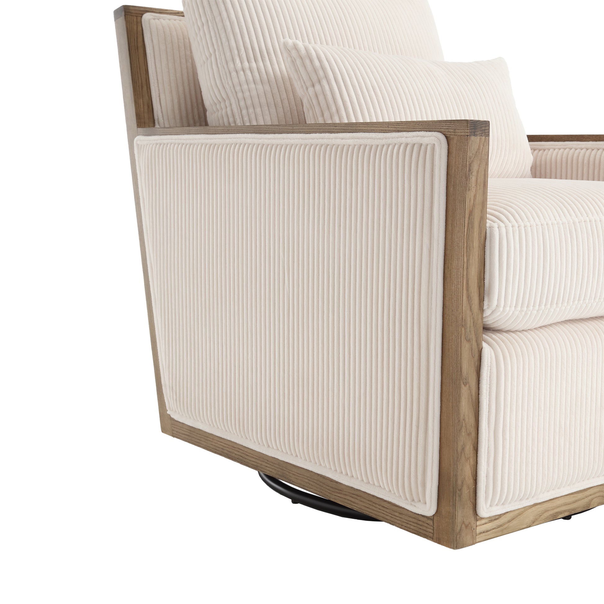 Coolmore Corduroy Swivel Barrel Chair, Comfy Accent Sofa Chair For Living Room, 360 Degree Swivel Barrel Club Chair, Leisure Arm Chair For Nursery, Hotel, Bedroom, Office, Lounge Beige Beige Primary Living Space Foam Corduroy