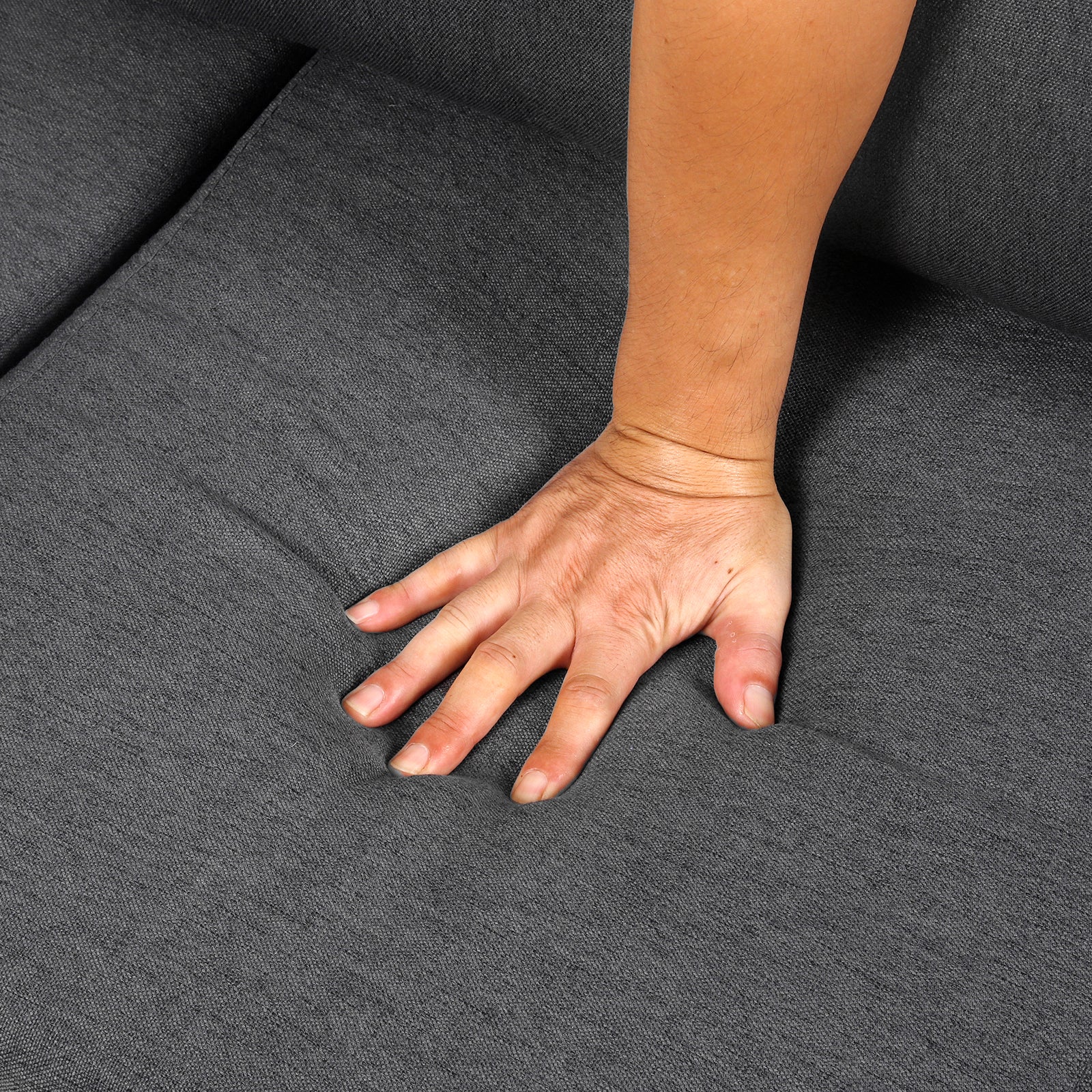 Modern Detachable Sofa 3 Seater Sofa Couches With Metal Frame For Living Room Apartment Bedroom,Linen,Dark Gray Dark Gray Linen 3 Seat