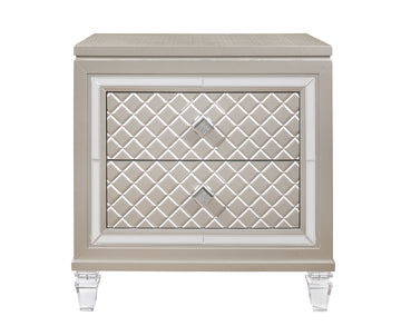 Cross Glam Champagne Nightstand Champagne Solid Wood Mdf