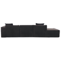 Modular Combination Living Room Sofa Set, Modern Minimalist Sofa, Free Installation Sofa, L Shaped, Italian Minimalist Tofu Block Sofa,Right Hand Facing, Terrycloth Fabric,Dark Brown Dark Brown Polyester Primary Living Space Soft Modern Polyester 3 Seat